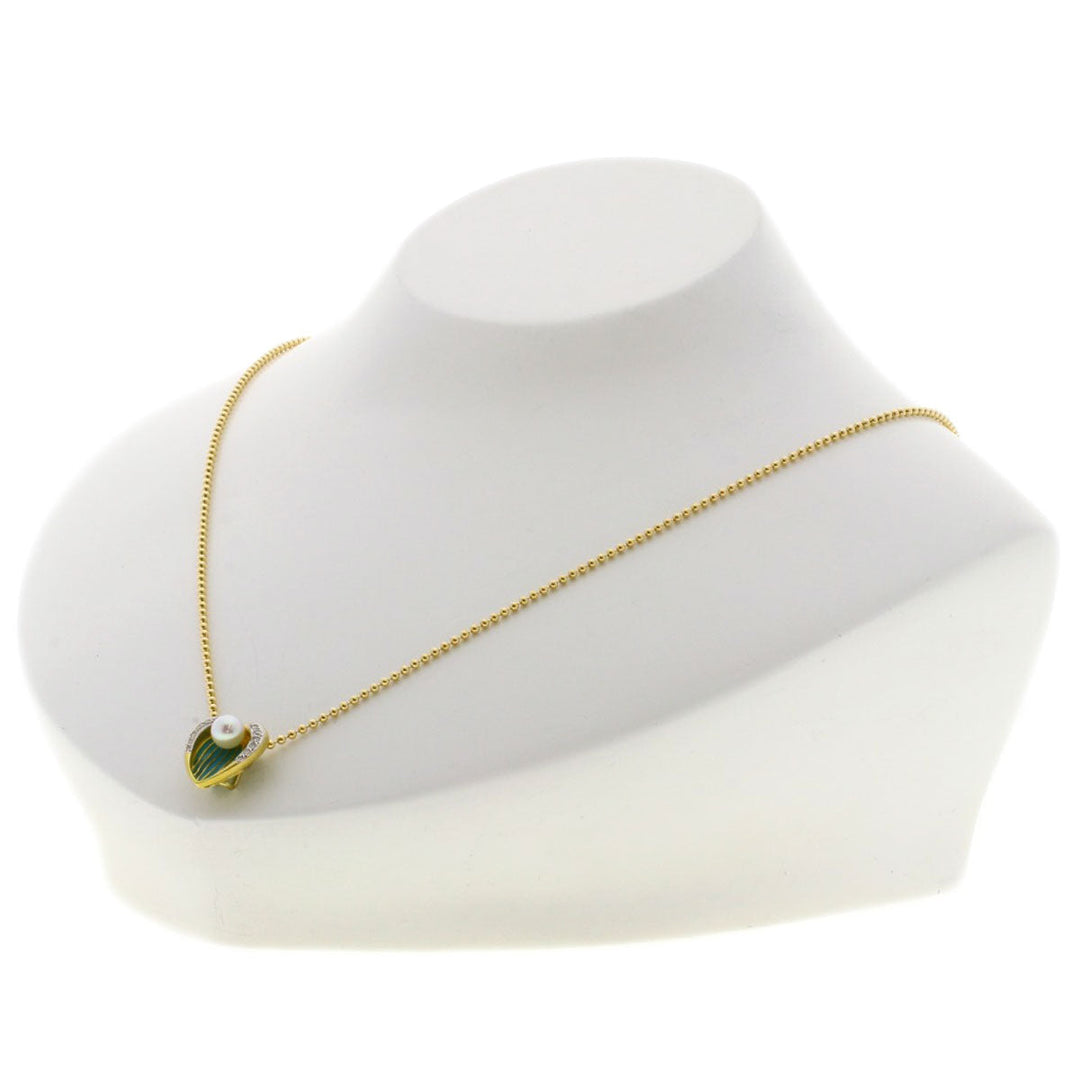 MASRIERA Necklace 18K Yellow Gold gold Enamel Diamond Pearl