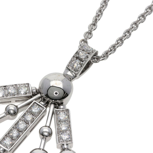 BVLGARI Necklace K18WG Silver Astrale Fireworks Diamond Women Used Authentic