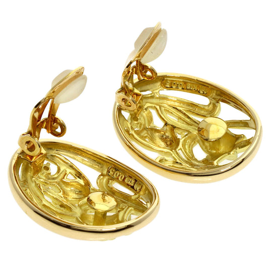 TASAKI Earring 18K Yellow Gold gold Tulip Motif Diamond Women Used Authentic