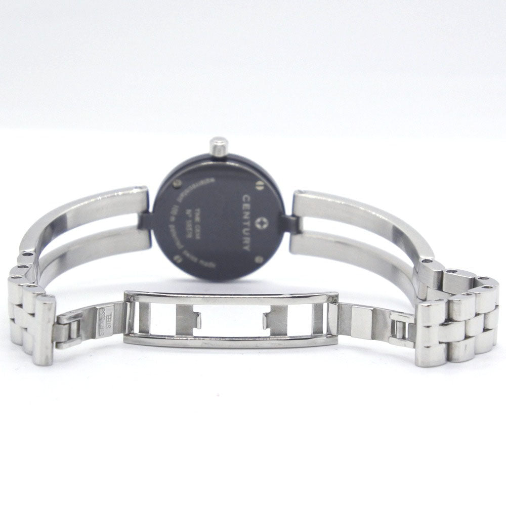 CENTURY Watches Quartz Stainless Steel Silver 1P diamond Time gem White dial Women Used Authentic