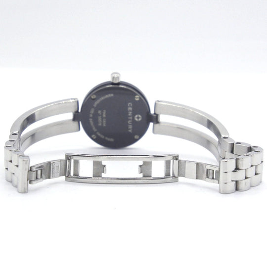 CENTURY Watches Quartz Stainless Steel Silver 1P diamond Time gem White dial Women Used Authentic