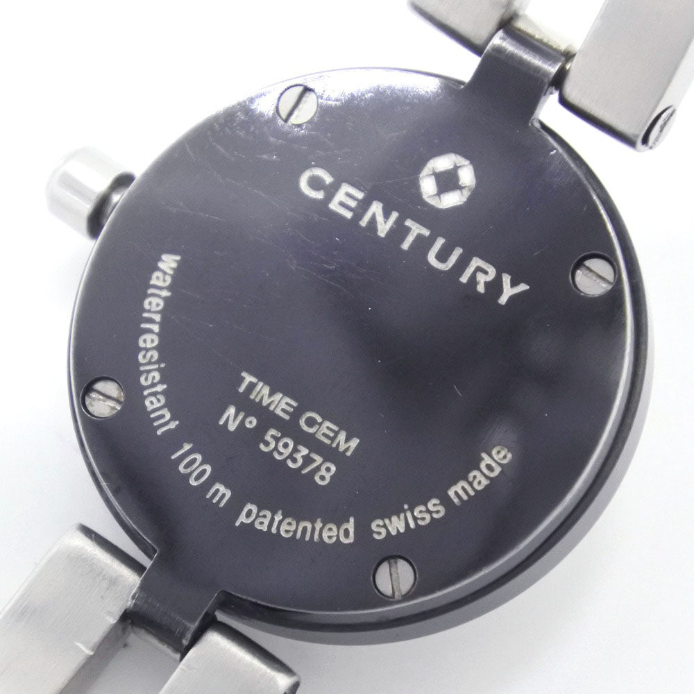CENTURY Watches Quartz Stainless Steel Silver 1P diamond Time gem White dial Women Used Authentic