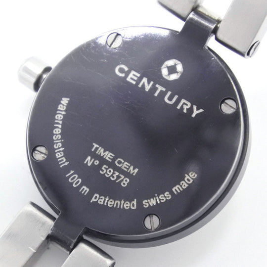 CENTURY Watches Quartz Stainless Steel Silver 1P diamond Time gem White dial Women Used Authentic