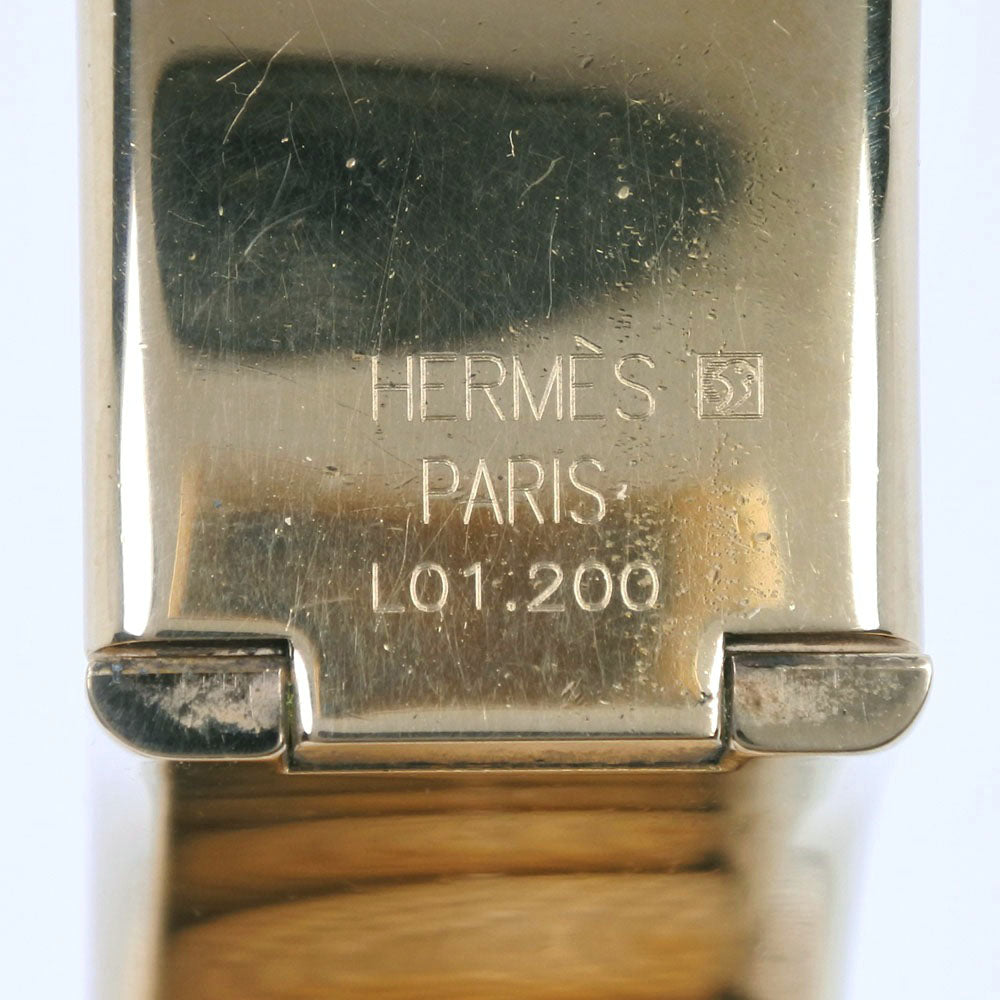 HERMES Watches Quartz L01.201 Plated Gold , Leather gold Location gold dial Women Used Authentic