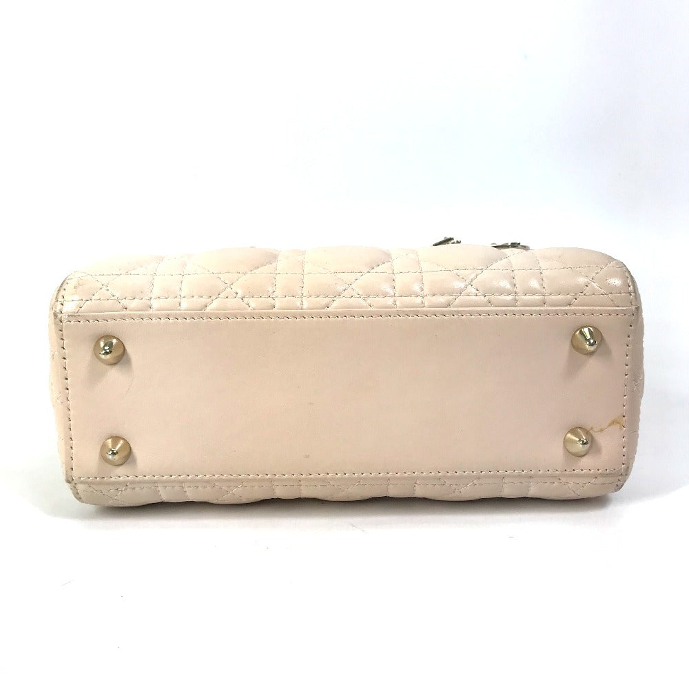 Dior Handbag leather beige Shoulder Bag Crossbody bag Lady Dior Women Used Authentic