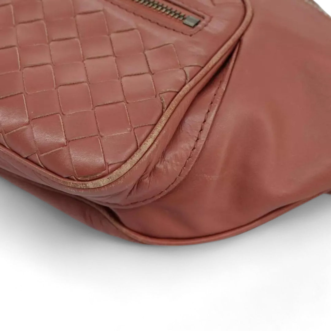 Bottega Veneta Waist Bag Leather Pink Shoulder Strap