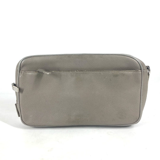 Dior business bag leather gray Pouch logo mens Used Authentic