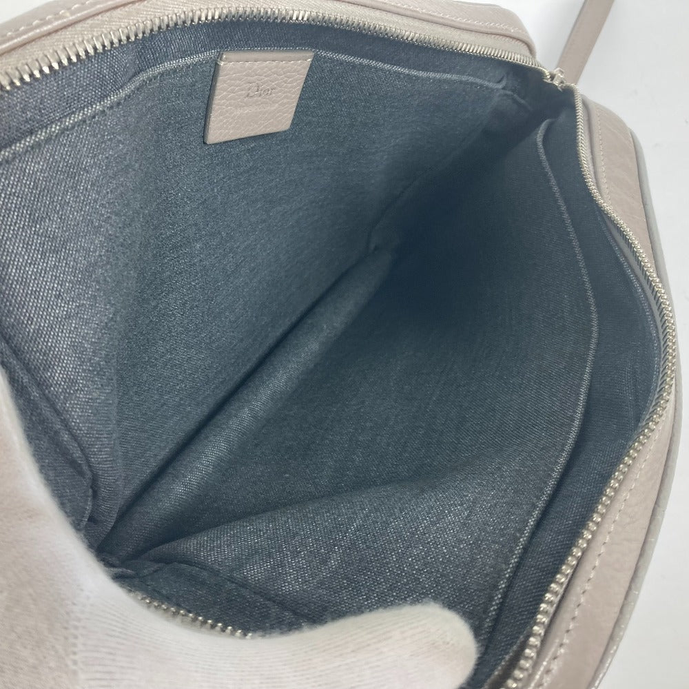 Dior business bag leather gray Pouch logo mens Used Authentic