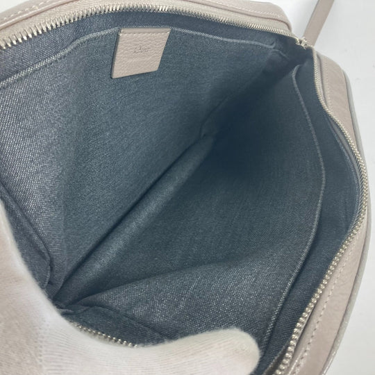 Dior business bag leather gray Pouch logo mens Used Authentic