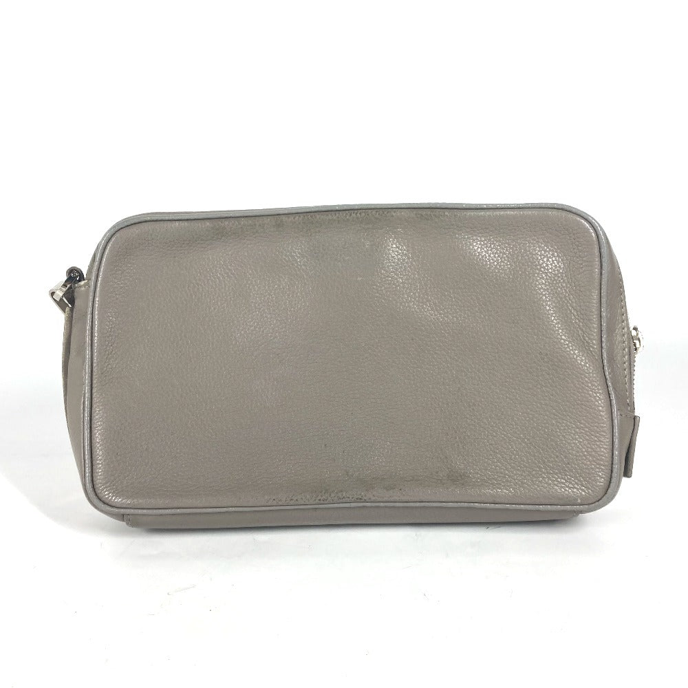 Dior business bag leather gray Pouch logo mens Used Authentic