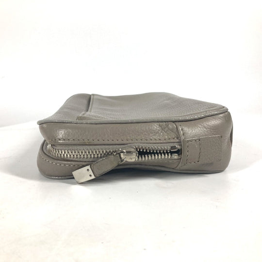 Dior business bag leather gray Pouch logo mens Used Authentic