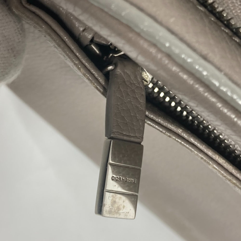 Dior business bag leather gray Pouch logo mens Used Authentic