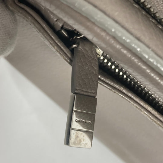 Dior business bag leather gray Pouch logo mens Used Authentic