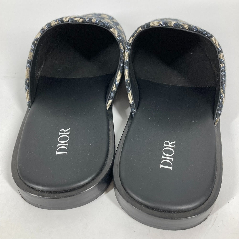 Dior Sandals 3SA097ZJU96142 Canvas / leather Navy Oblique slippers mens(Unisex) 42 Used Authentic