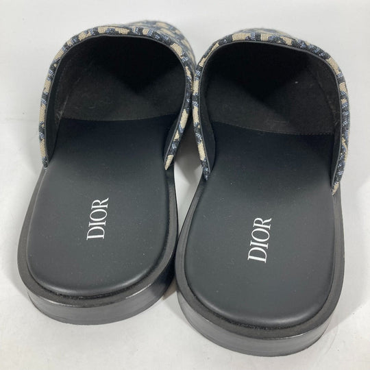 Dior Sandals 3SA097ZJU96142 Canvas / leather Navy Oblique slippers mens(Unisex) 42 Used Authentic