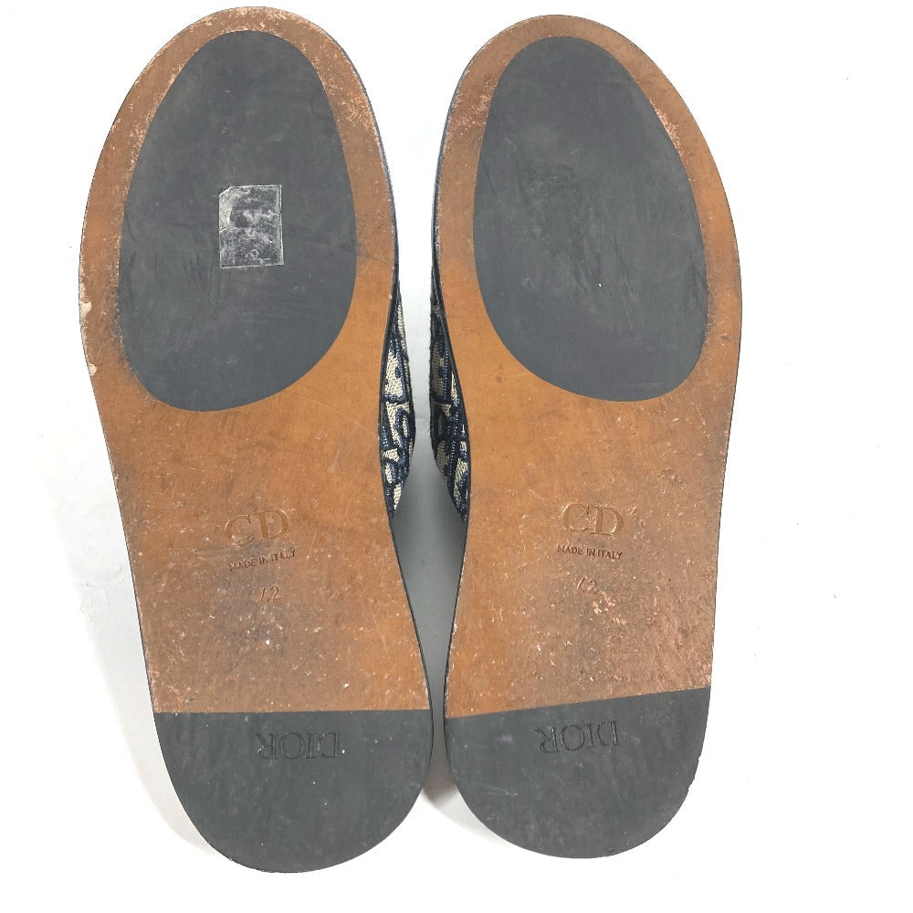 Dior Sandals 3SA097ZJU96142 Canvas / leather Navy Oblique slippers mens(Unisex) 42 Used Authentic