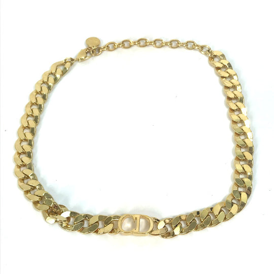 Christian Dior Necklace metal gold Danseuse Etoile Choker mens Used Authentic