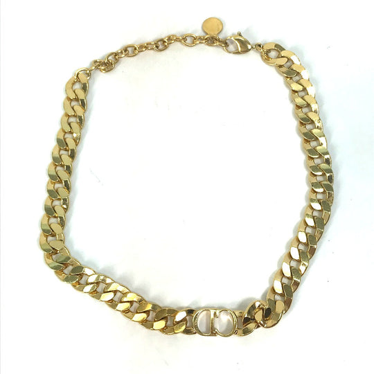 Christian Dior Necklace metal gold Danseuse Etoile Choker mens Used Authentic