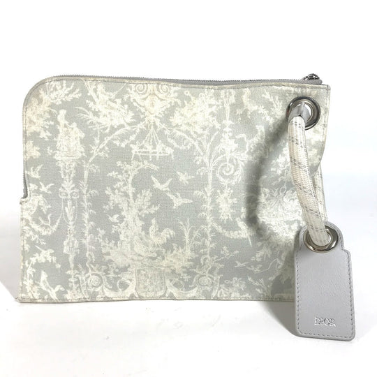 Dior Clutch bag canvas white logo mens Used Authentic