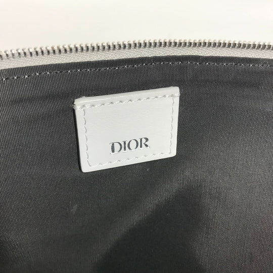 Dior Clutch bag canvas white logo mens Used Authentic