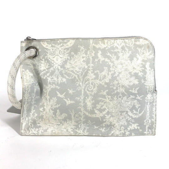 Dior Clutch bag canvas white logo mens Used Authentic