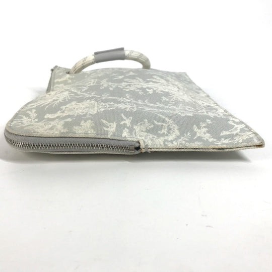Dior Clutch bag canvas white logo mens Used Authentic