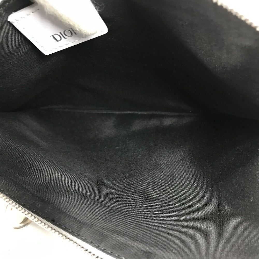 Dior Clutch bag canvas white logo mens Used Authentic