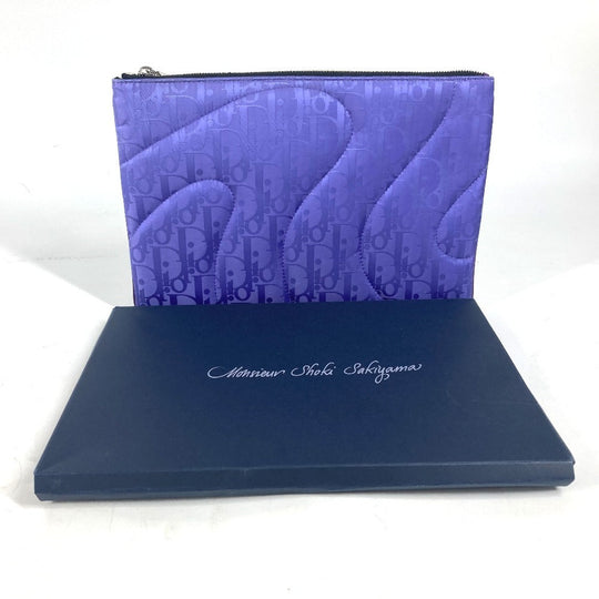 Dior Clutch bag Nylon purple ERL collaboration Oblique logo mens Used Authentic