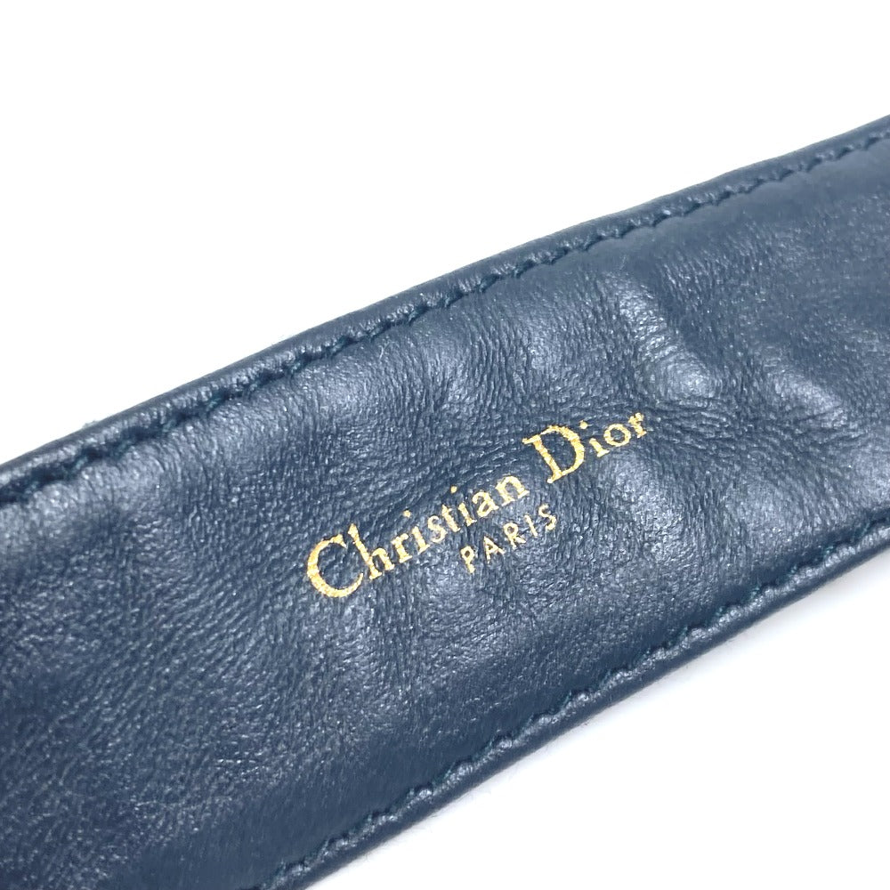 Dior belt Jacquard Navy oblique saddle Women 70 Used Authentic