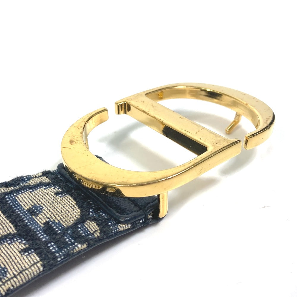 Dior belt Jacquard Navy oblique saddle Women 70 Used Authentic