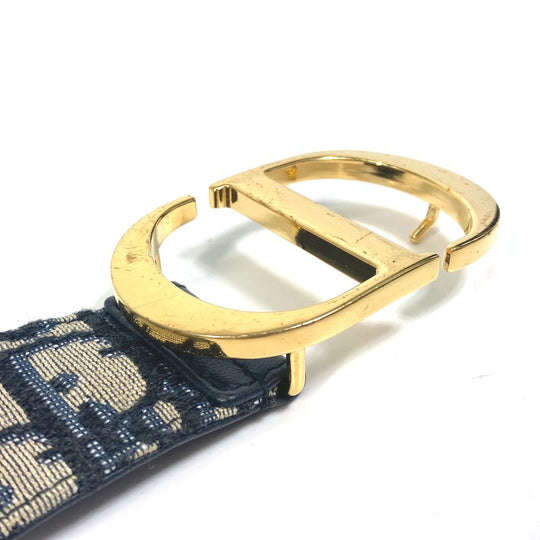 Dior belt Jacquard Navy oblique saddle Women 70 Used Authentic