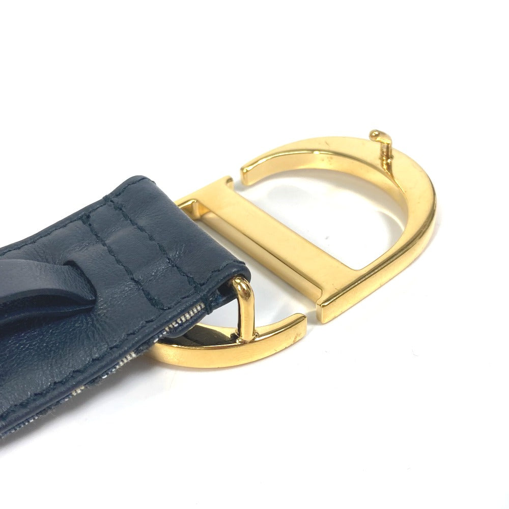 Dior belt Jacquard Navy oblique saddle Women 70 Used Authentic