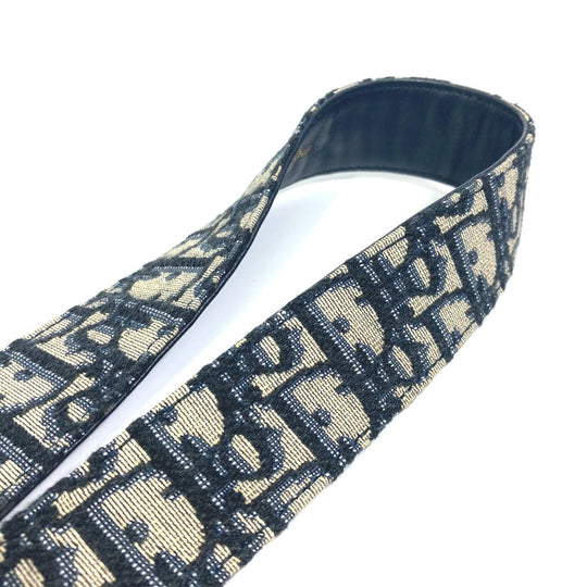 Dior belt Jacquard Navy oblique saddle Women 70 Used Authentic