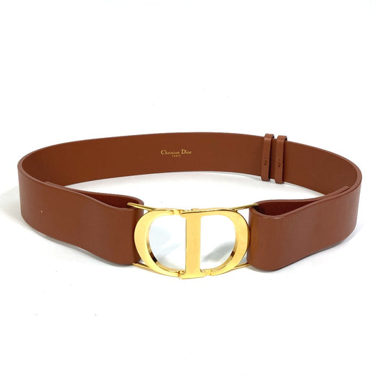Dior belt leather Brown CD logo SADDLE saddle Women 70 Used Authentic