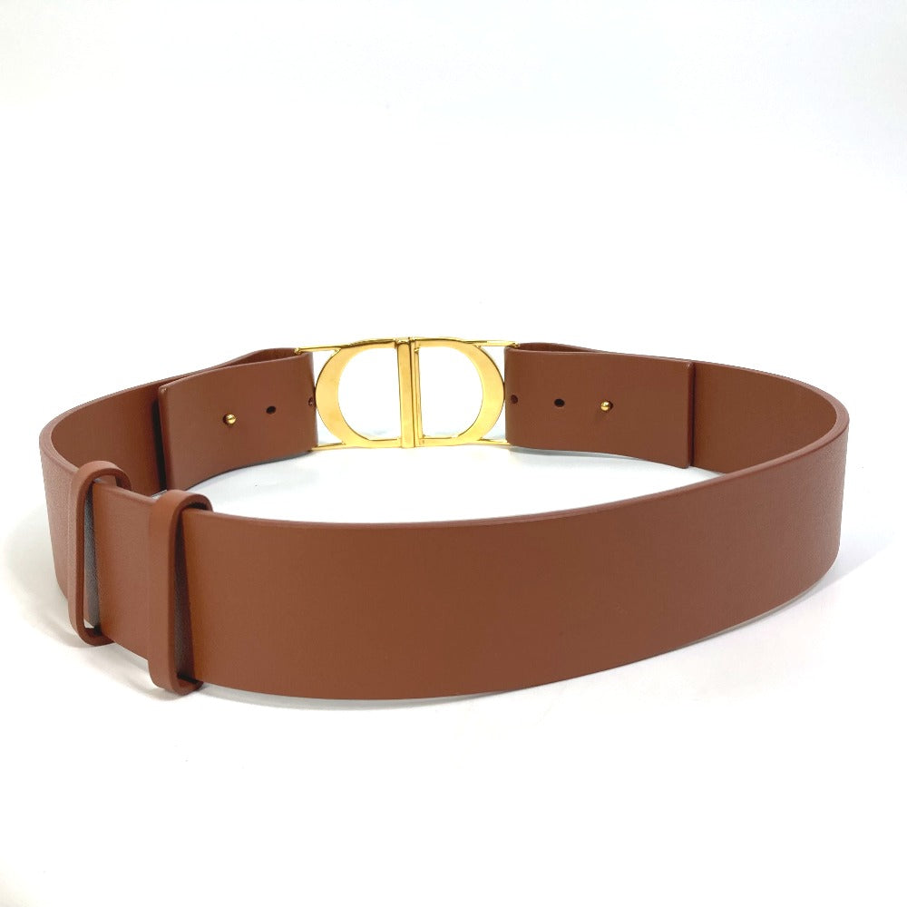 Dior belt leather Brown CD logo SADDLE saddle Women 70 Used Authentic