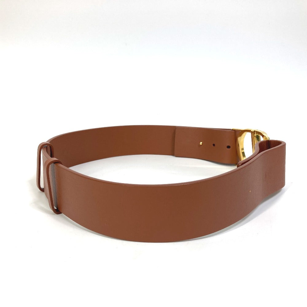 Dior belt leather Brown CD logo SADDLE saddle Women 70 Used Authentic