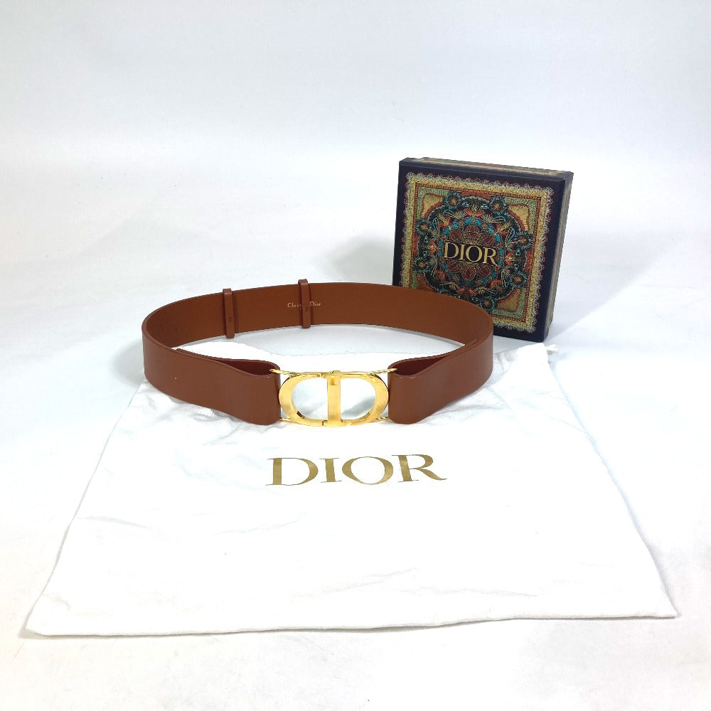 Dior belt leather Brown CD logo SADDLE saddle Women 70 Used Authentic