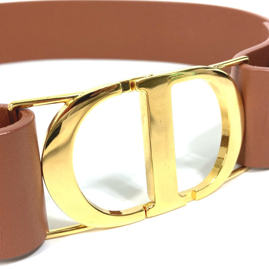 Dior belt leather Brown CD logo SADDLE saddle Women 70 Used Authentic