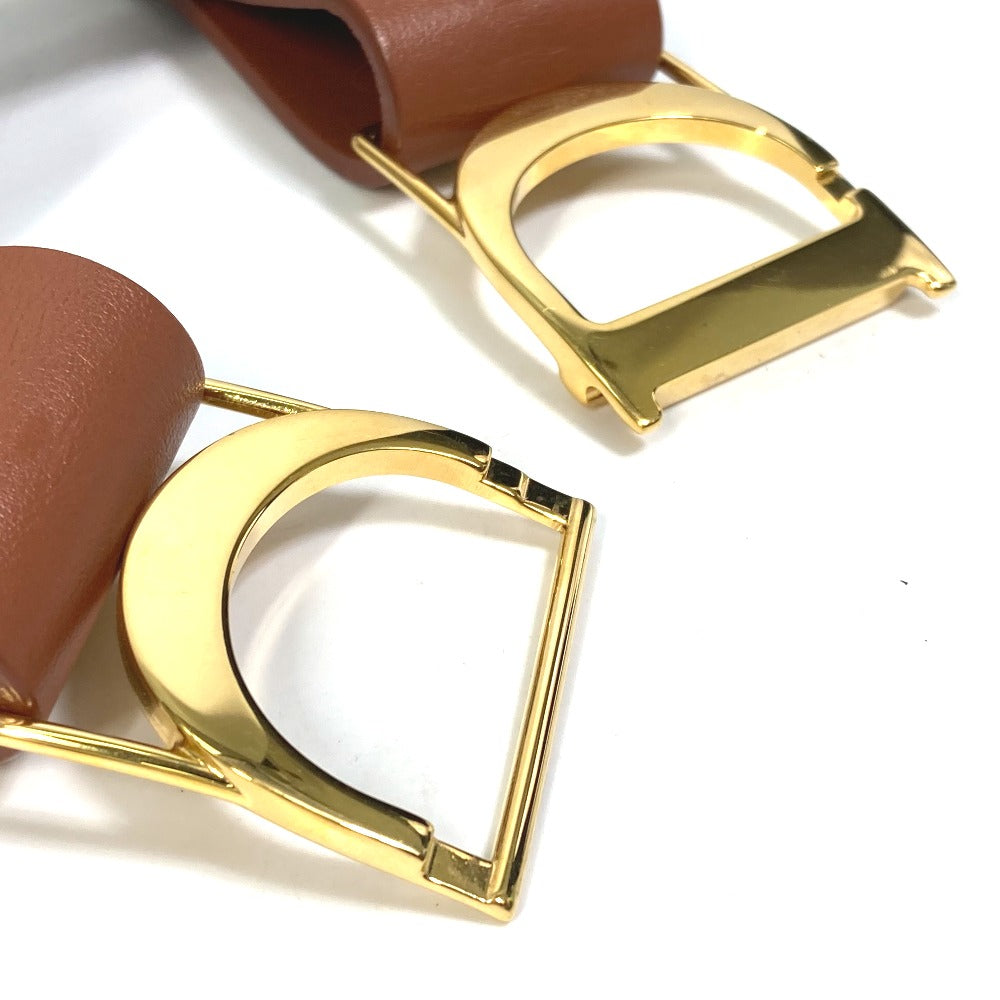 Dior belt leather Brown CD logo SADDLE saddle Women 70 Used Authentic