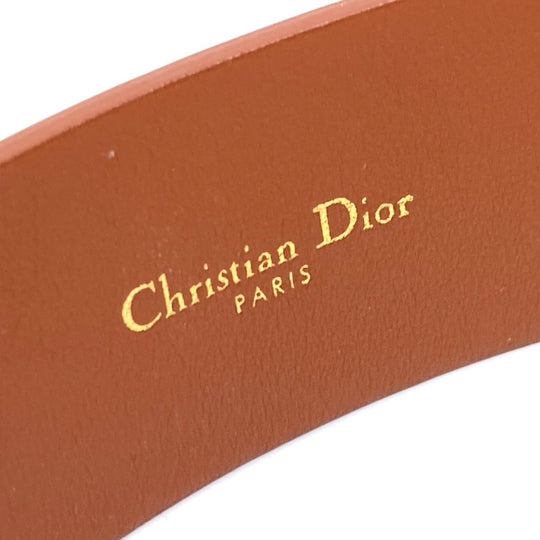 Dior belt leather Brown CD logo SADDLE saddle Women 70 Used Authentic