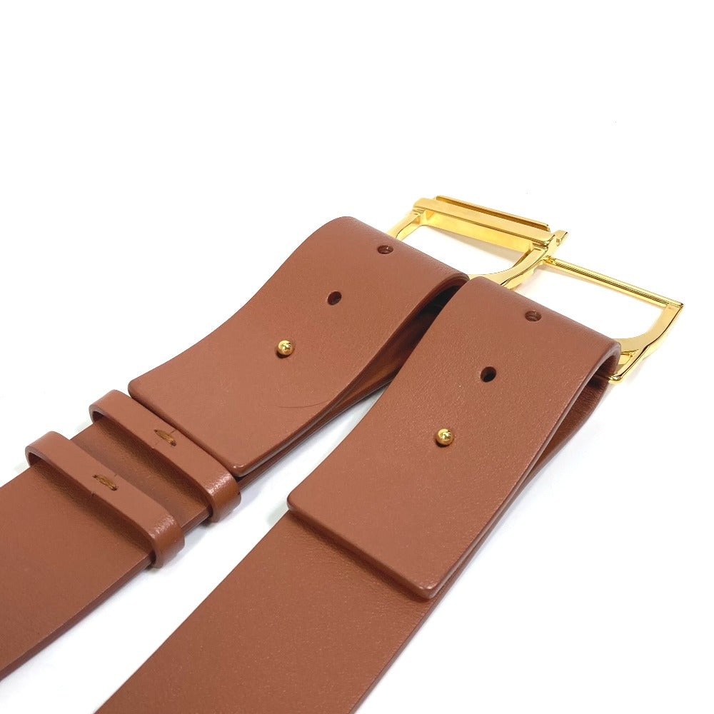 Dior belt leather Brown CD logo SADDLE saddle Women 70 Used Authentic