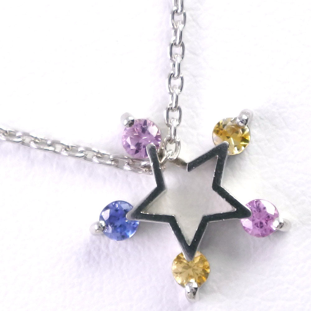 STAR JEWELRY Necklace Pt950Platinum multicolor Multi stone Star Women Used Authentic