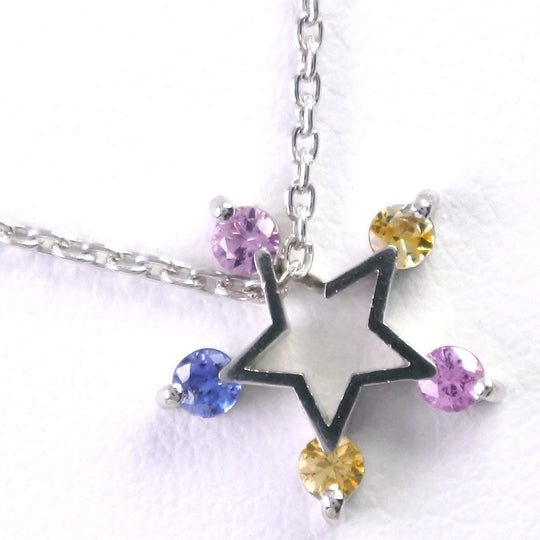 STAR JEWELRY Necklace Pt950Platinum multicolor Multi stone Star Women Used Authentic