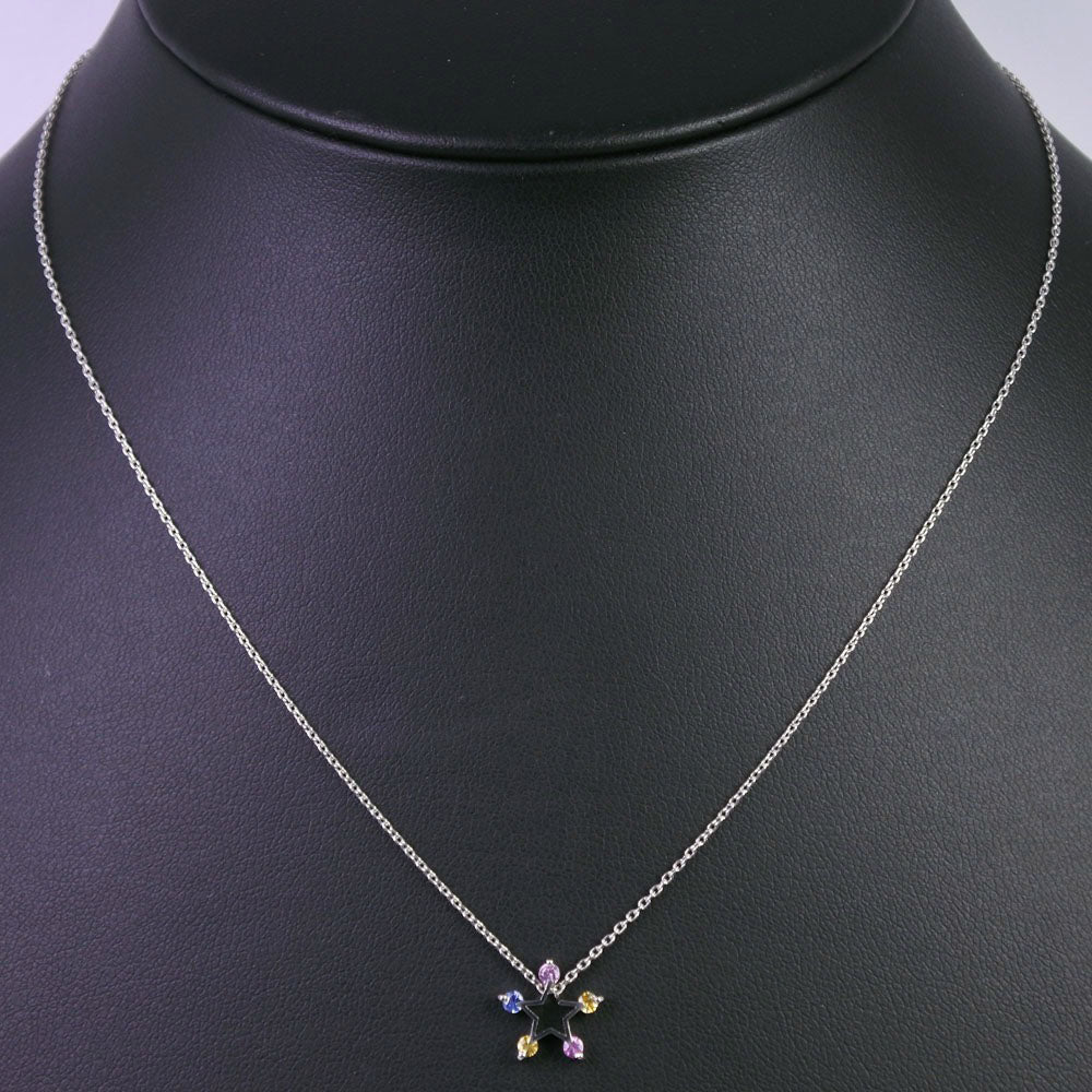 STAR JEWELRY Necklace Pt950Platinum multicolor Multi stone Star Women Used Authentic