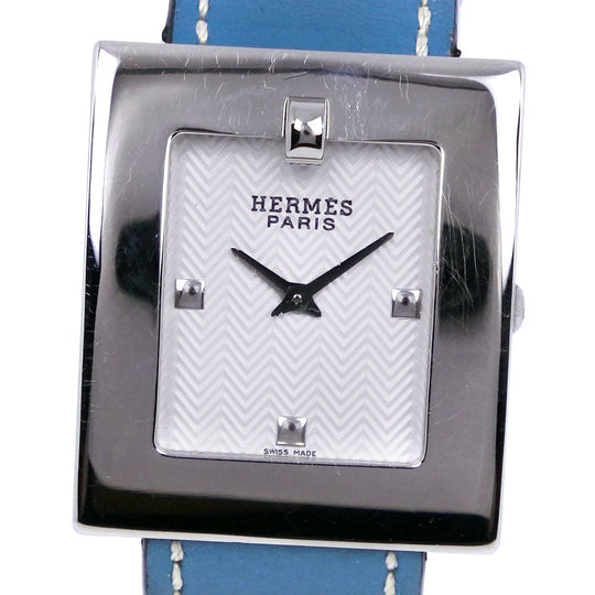 HERMES Watches Quartz BE1.210 Stainless Steel , Leather light blue Belt watch White dial Women Used Authentic