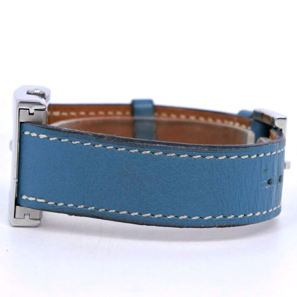 HERMES Watches Quartz BE1.210 Stainless Steel , Leather light blue Belt watch White dial Women Used Authentic