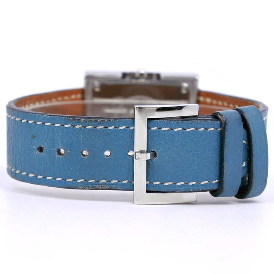 HERMES Watches Quartz BE1.210 Stainless Steel , Leather light blue Belt watch White dial Women Used Authentic