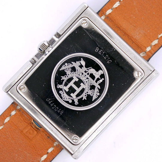 HERMES Watches Quartz BE1.210 Stainless Steel , Leather light blue Belt watch White dial Women Used Authentic