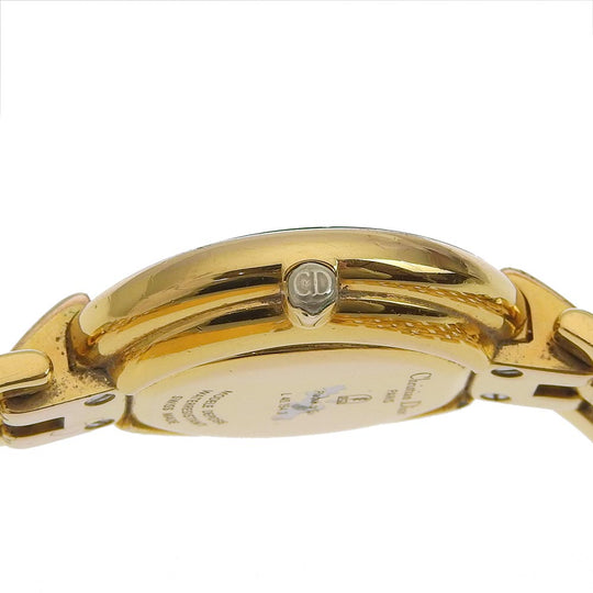 Christian Dior Watches Quartz 46.154.3 Plated Gold black Bagira black dial Women Used Authentic