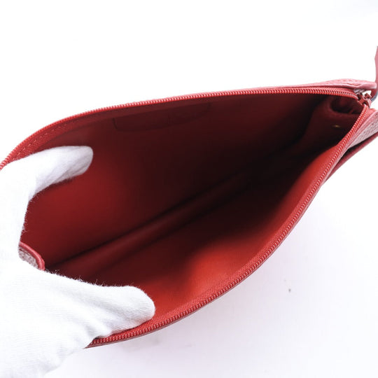 Christian Dior Clutch bag leather Red Women Used Authentic